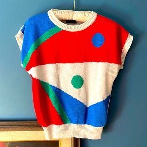 Amazing 1980s sweater top : Graphic Blocks, baby!